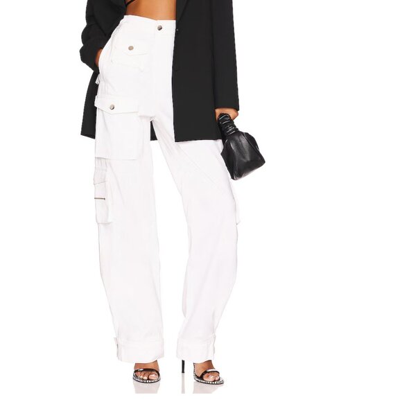 White Cargo Pants EB Denim Size M NWT - Picture 1 of 7